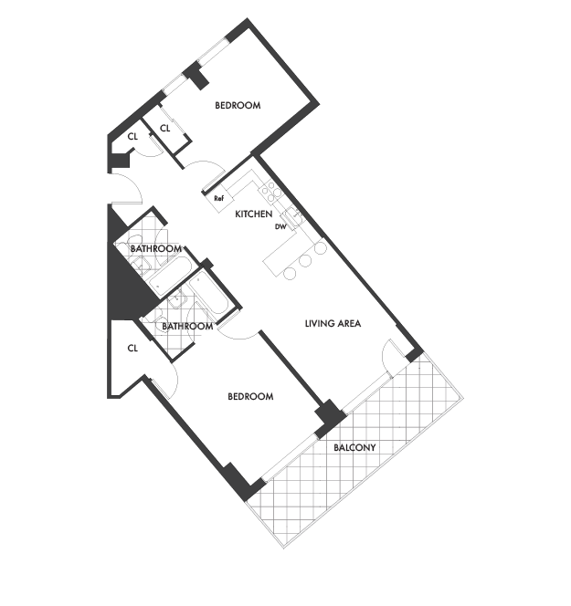 TheDrake_website-FPs-2BD Sample 2 Bedroom Floorplan