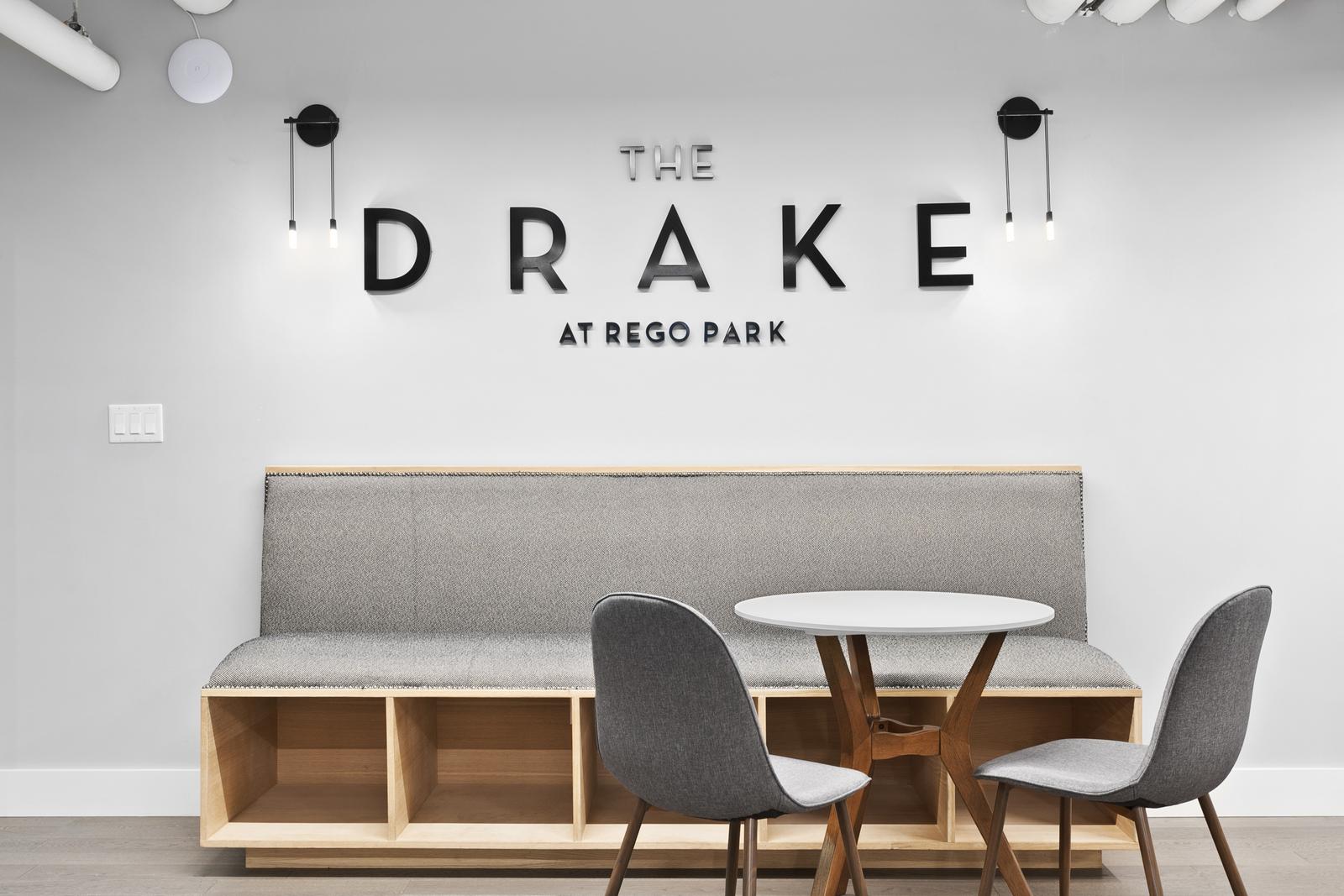 Lounge with Drake Sign and Seating