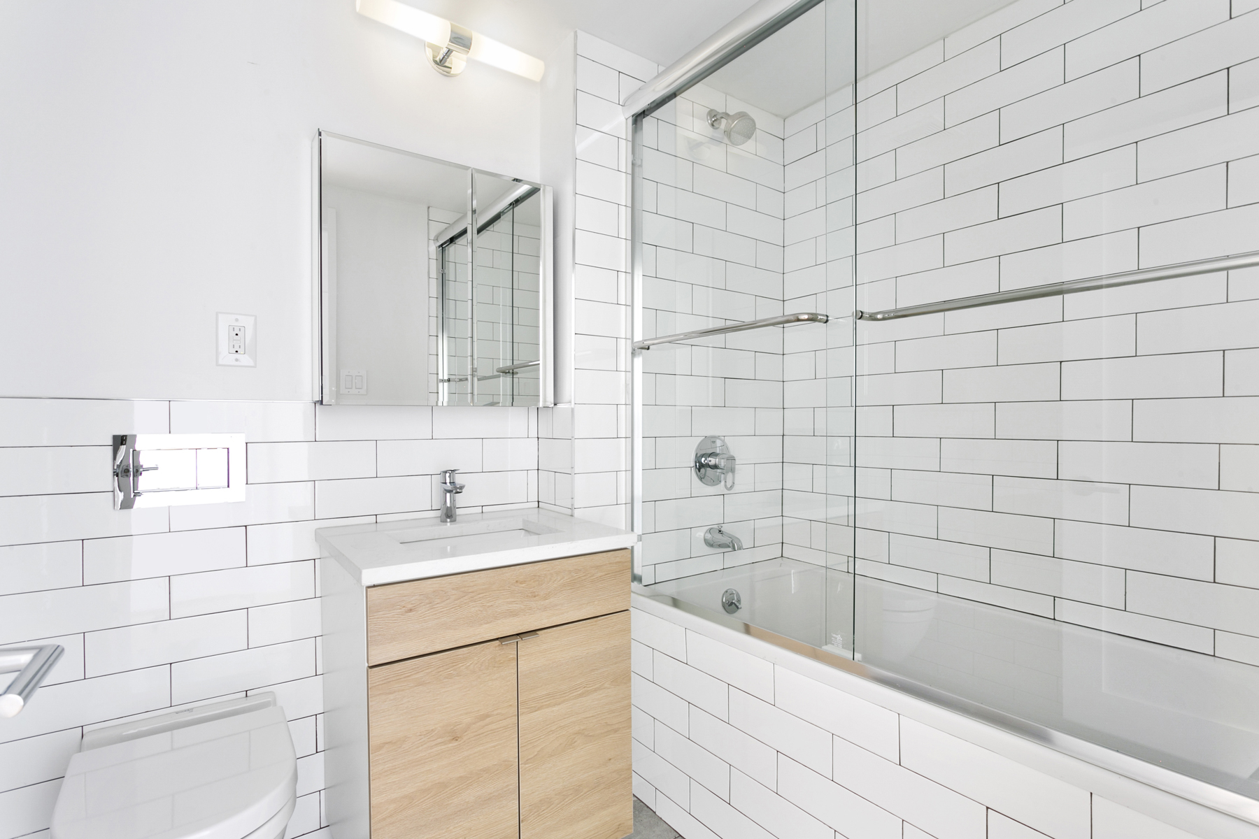 Modern Bathroom with White Tiles